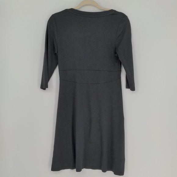 Horny Toad Toad & Co Women's Grey Dress Size Small Knee Length 1/2 Sleeve Pocket - Picture 9 of 14